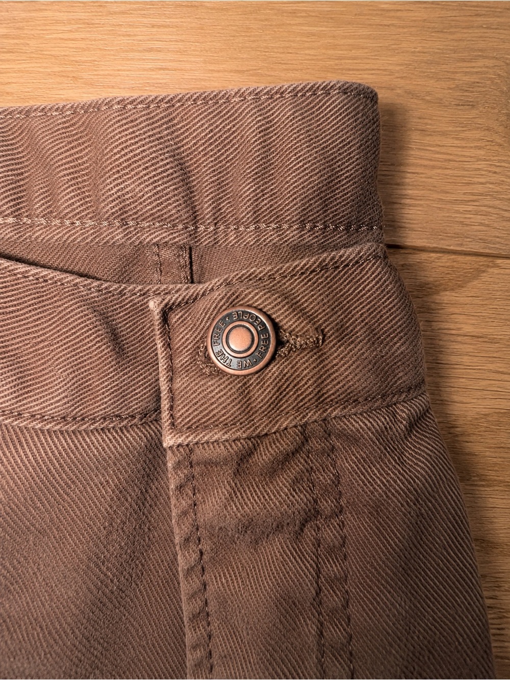 Free People Brown Cropped Frayed Hem Jeans Size 32 - Picture 3 of 4
